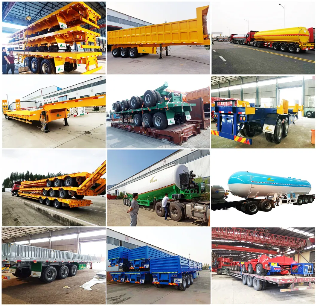 20tons Drwabar Towing Big Cargo Wings Open Enclosed Box Tipping Dump Full Trailer with Tandem Axle